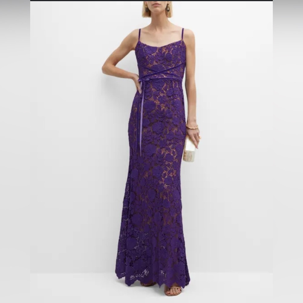 Purple Sleeveless Spaghetti Strap Maxi Gown